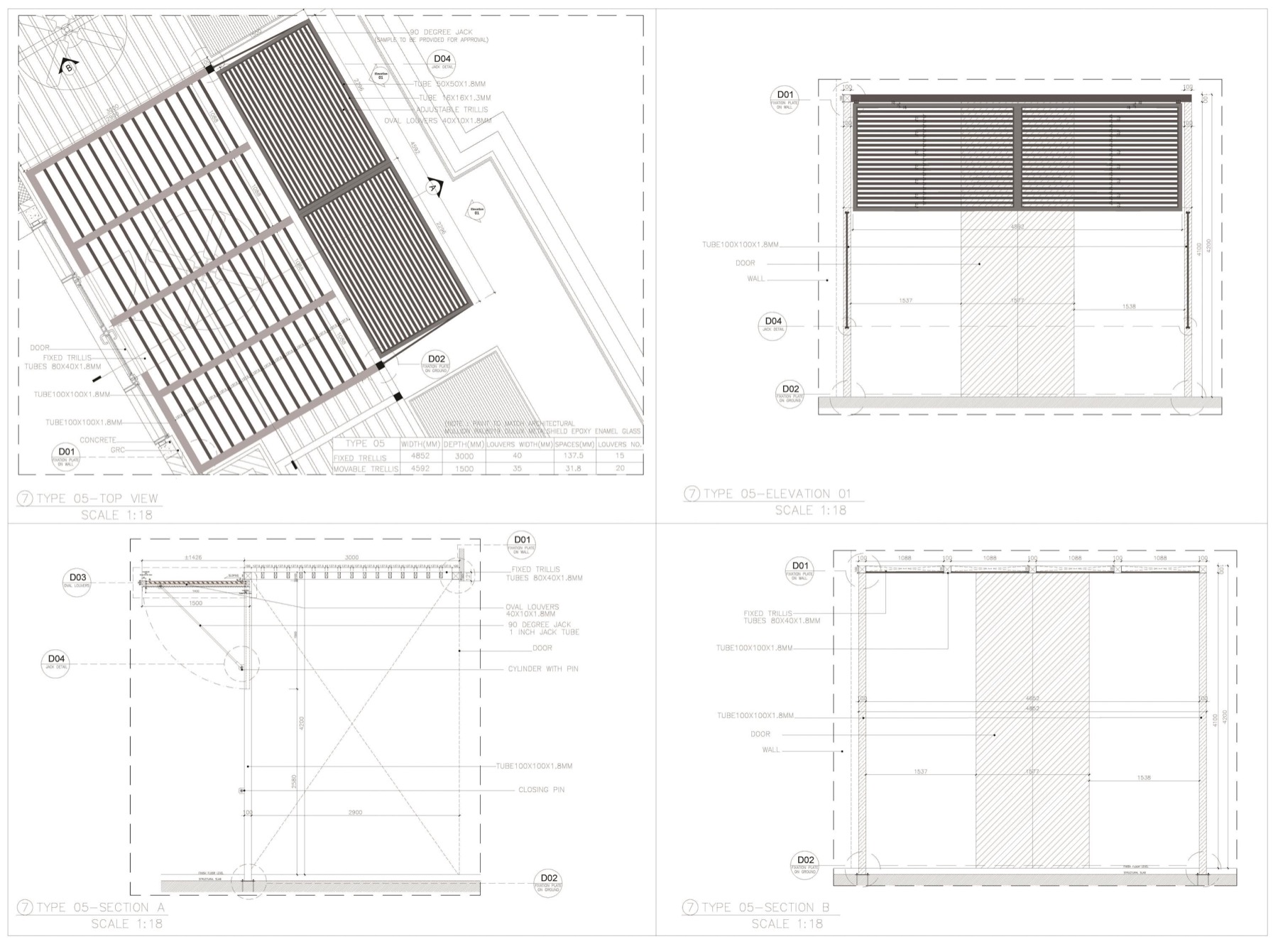 Shop drawing documentation from Brackets Contracting Co. portfolio